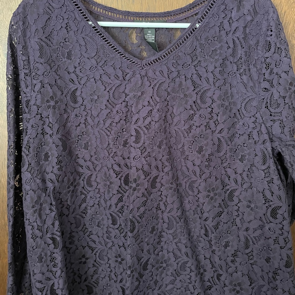 Lace dark purple blouse